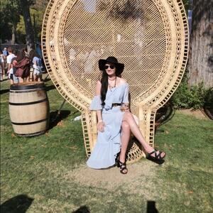 Show Me Your Mumu Tango blue ruffle dress XS